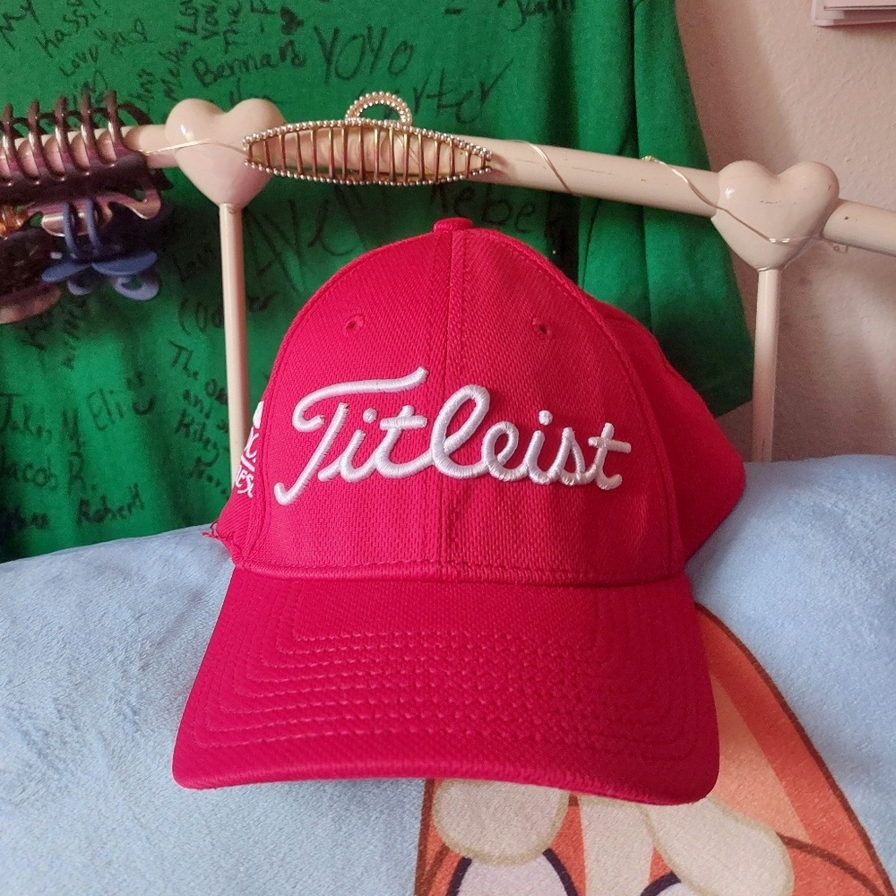 Titleist Red Fitted Cap with White Logo